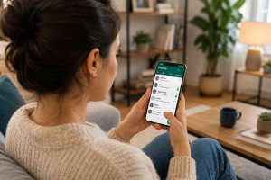 donna utilizza whatsapp